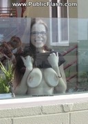 Nerdy girl flashing in public