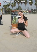 Nerdy girl flashing in public