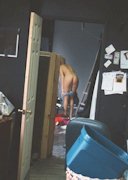 Spy pics of undressing blonde